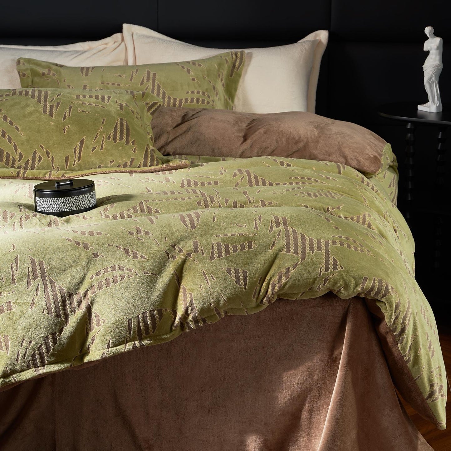 Lenjerie de pat 4 piese Cocolino model Flori - verde – LCF04V