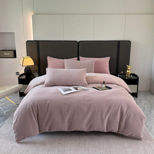 Lenjerie de pat 4 piese Cocolino Catifea rose-LCC03R