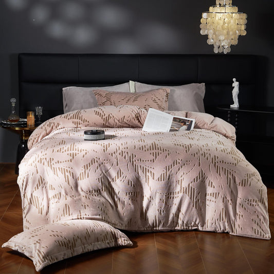 Lenjerie de pat 4 piese Cocolino model Flori - crem – LCF03C