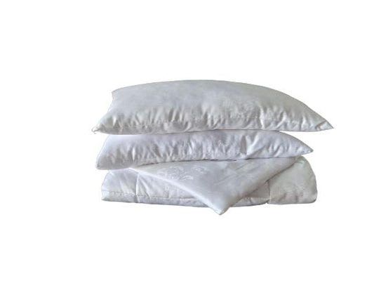 Set pilota cu doua perne Alb, Embosata-  CasaNewConcept – Model CNC1P2PA-E